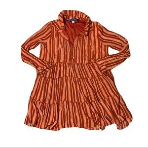 Blue Rain Layered Striped Mini Dress